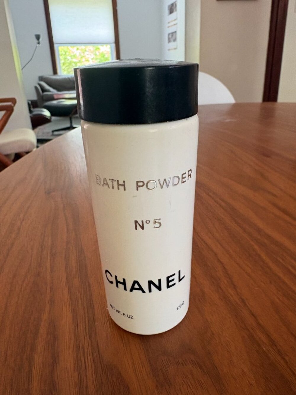Collectible Chanel No. 5 bath powder plastic sprinkle container 1/4 full decor - Picture 6 of 6